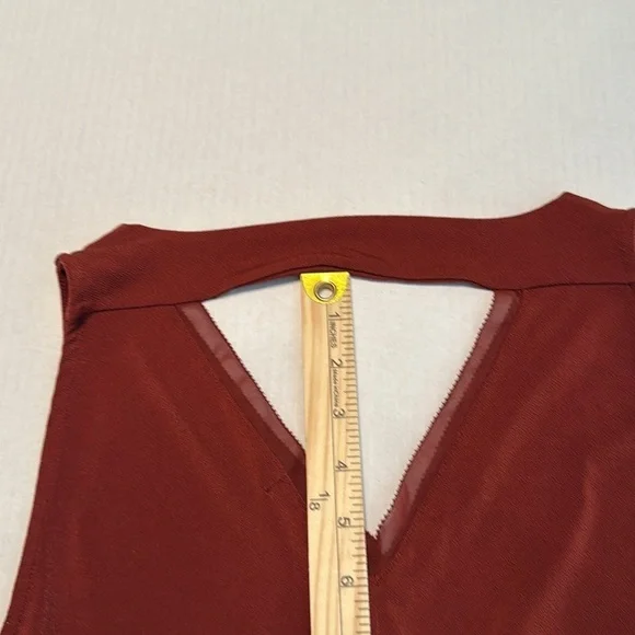 Banana Republic Terracotta Orange Sleeveless V-Neck Midi dress Size M - Picture 7 of 12